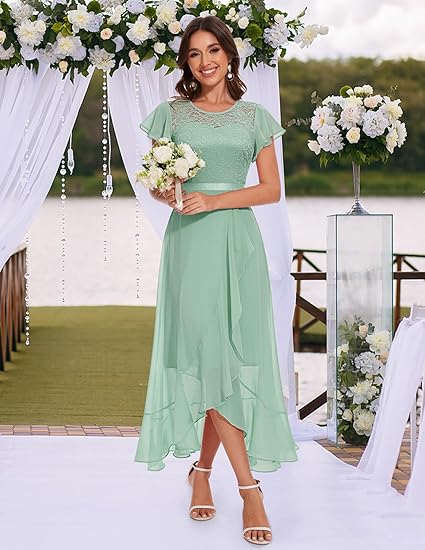 Formal Dresses for Women 2025 Wedding Guest with Slit Cocktail Elegant Lace Long Prom Dress